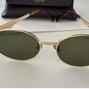 Celine Sunglasses with Gold Frame Green Lenses can not verify authenticity